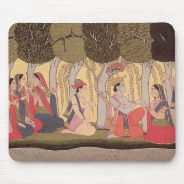 Radha and Krishna seated in a grove, Kulu Mouse Mat (Front)