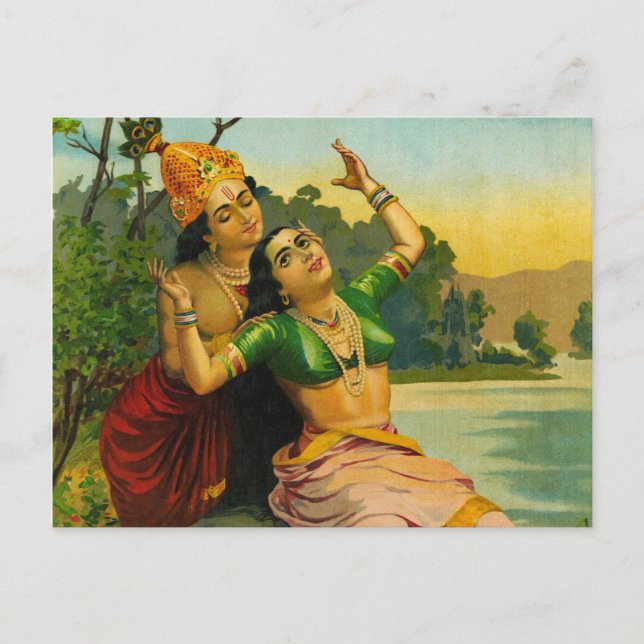 Radha Bilas by Raja Ravi Varma Postcard (Front)