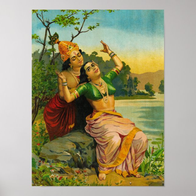 Radha Bilas by Raja Ravi Varma Poster (Front)