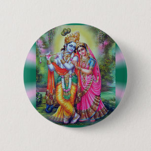 Radha Krishna 6 Cm Round Badge