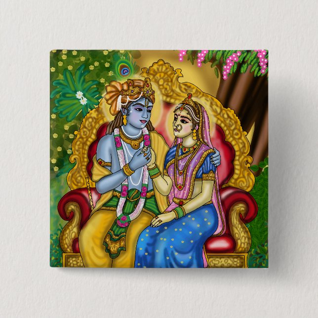 Radha Krishna Button (Front)