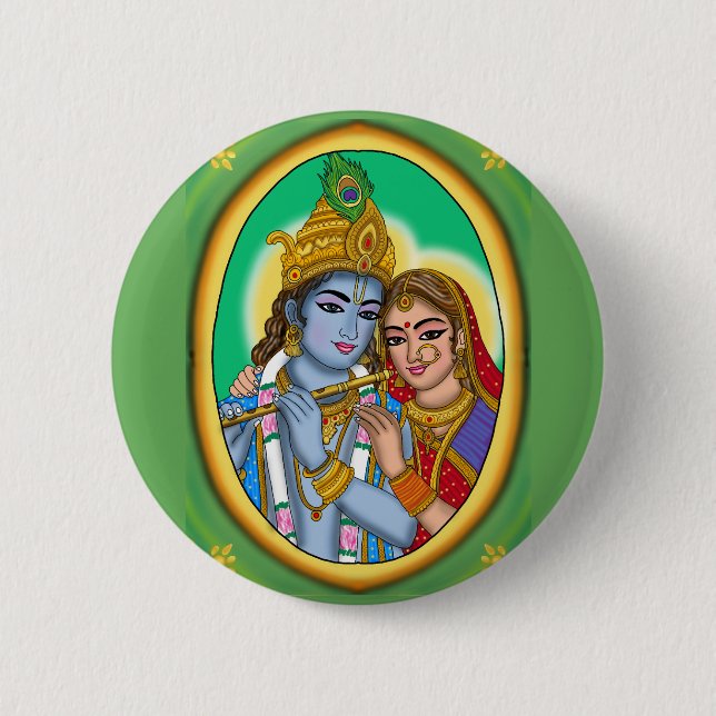 Radha Krishna Button (Front)