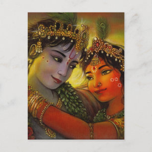 RADHA KRISHNA CLASSIC PAINTING POSTCARD