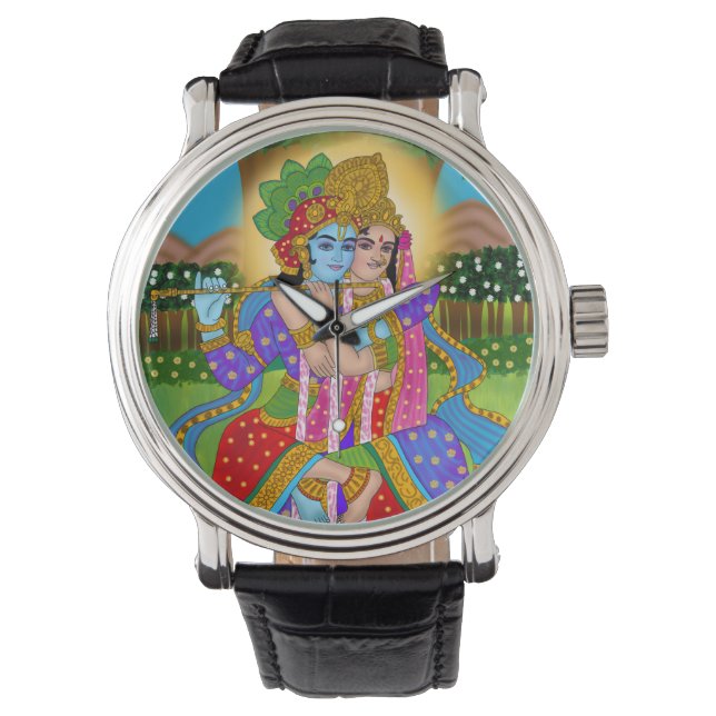 Radha Krishna Clock Watch (Front)