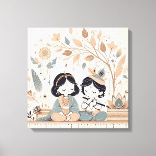 Radha Krishna Mandala Wall Art   Spiritual 