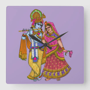 Radha Krishna Wall Clock