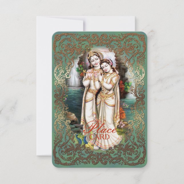 Radha Krishna Wedding Collection - Place Card (Front)