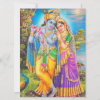 Radha Krishna with Flute Hare Krishna