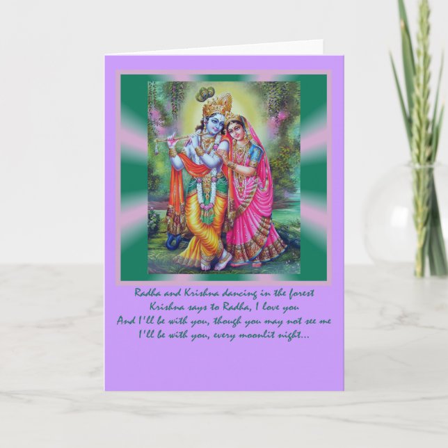 Radha Krishna words Card (Front)