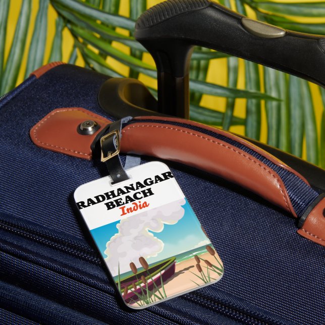 Radhanagar Beach India travel poster Luggage Tag (Front Insitu 1)