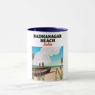 Radhanagar Beach India travel poster Mug