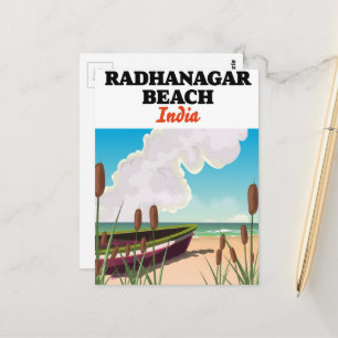 Radhanagar Beach India travel poster Postcard