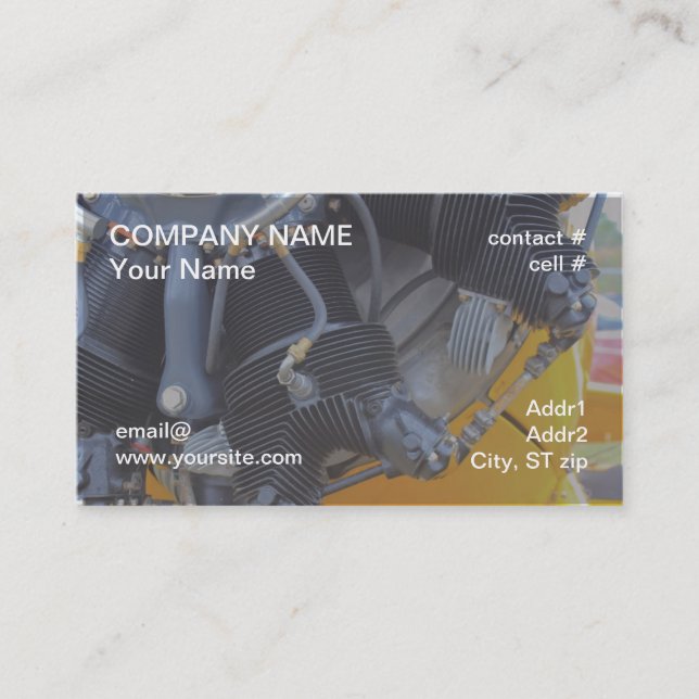 Radial aircraft engine business card (Front)
