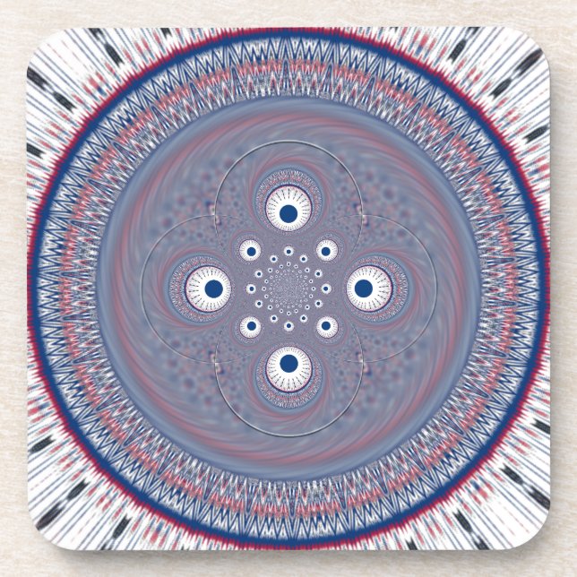 Radial Design Art Print Coaster (Front)