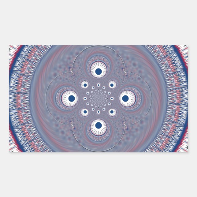 Radial Design Art Print Rectangular Sticker (Front)
