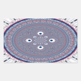 Radial Design Art Print Rectangular Sticker