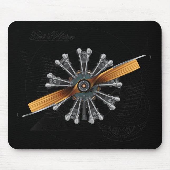 Radial Engine Engineering Version Mouse Mat (Front)