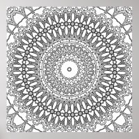 Radial Floral Mandala with Layered Rings Pattern