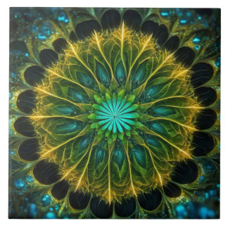 Radial Foliage Abstract Tile