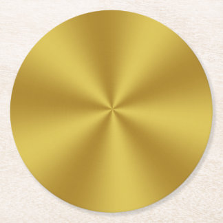 Radial | Metallic Look Faux Gold Round Paper Coaster