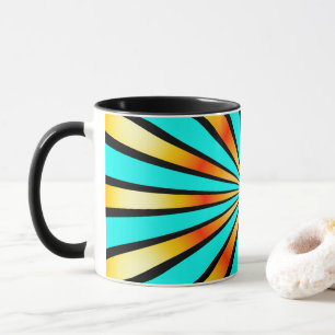 Radial Pattern Green yellow black Mug