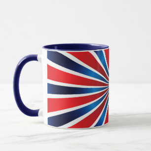 Radial Pattern Red White Blue Mug