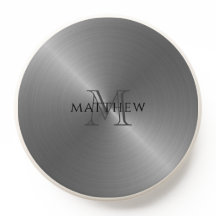 Radial Silver Metallic Monogrammed
