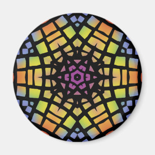 Radial Stained Glass Pattern: Magnet