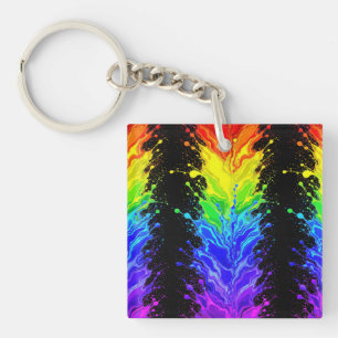 “Radiance” – An Abstract Pride Pattern Key Ring