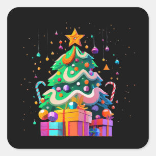 Radiance Christmas Tree Magic Square Sticker
