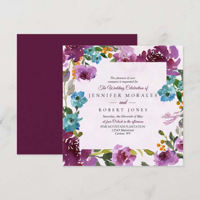 Radiance Wedding Invitation Square (Front/Back)
