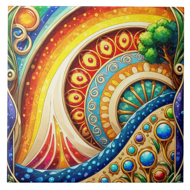 Radiant Abstract Art Tile (Front)