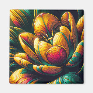 Radiant Abstract Tulip Bloom Magnet