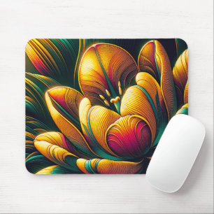 Radiant Abstract Tulip Bloom Mouse Mat