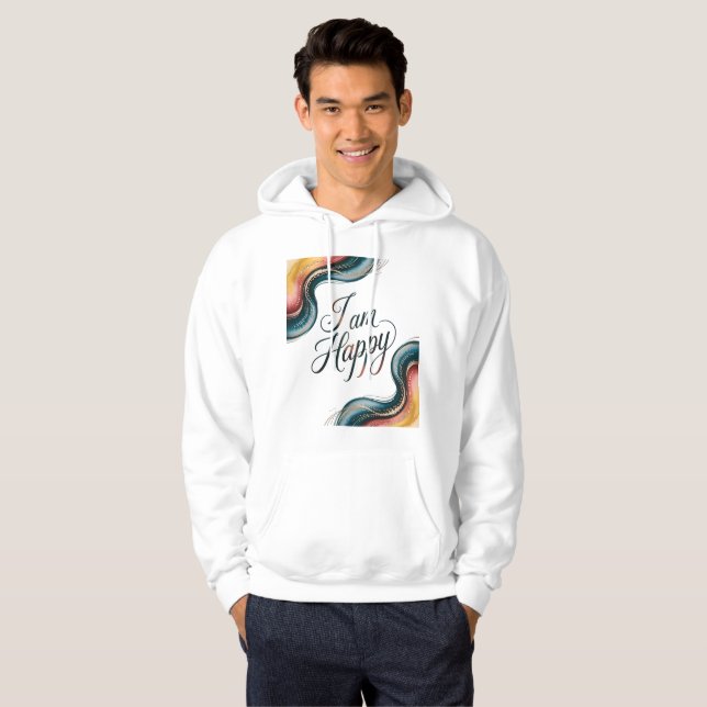 Radiant Affirmation - I Am Happy Hoodie (Front Full)