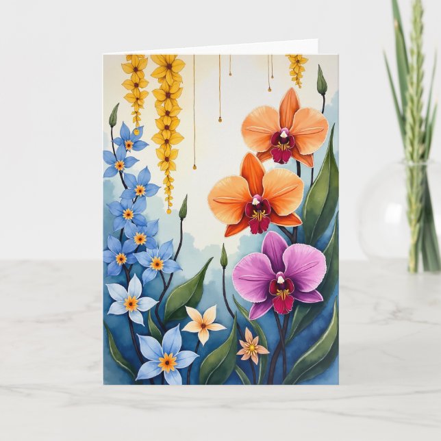Radiant Birthday Blossom Tapestry Card (Front)