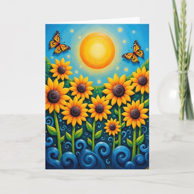 Radiant Birthday Winged Insect Card (Front)