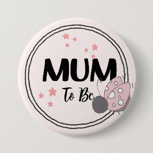 Radiant Blessings: Whimsical Ladybird Mum-to-Be  7.5 Cm Round Badge