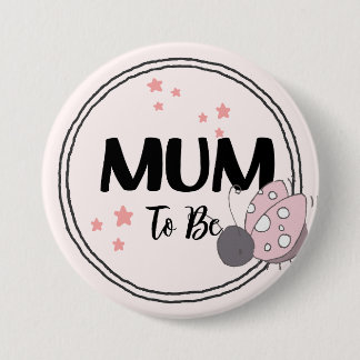 Radiant Blessings: Whimsical Ladybird Mum-to-Be  7.5 Cm Round Badge