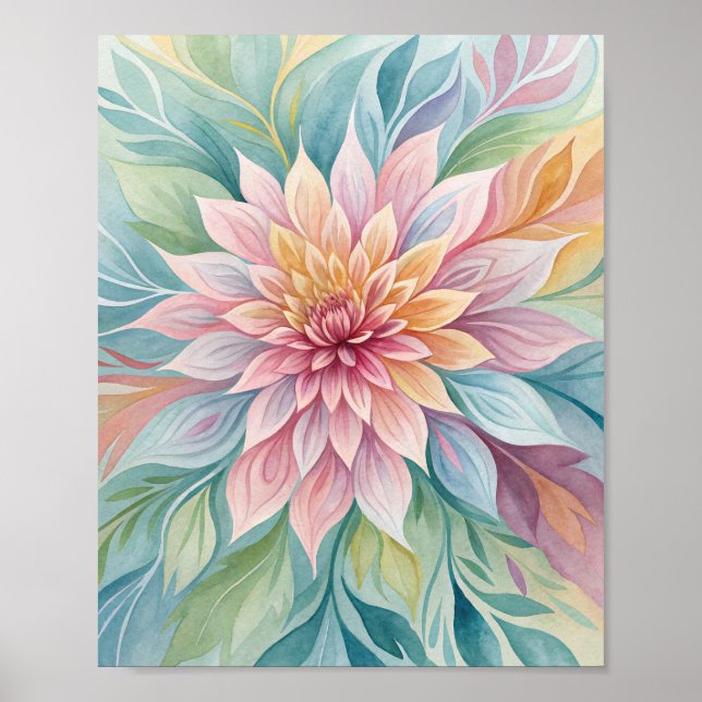 Radiant Bloom: A Translucent Botanical Symphony in Poster (Front)