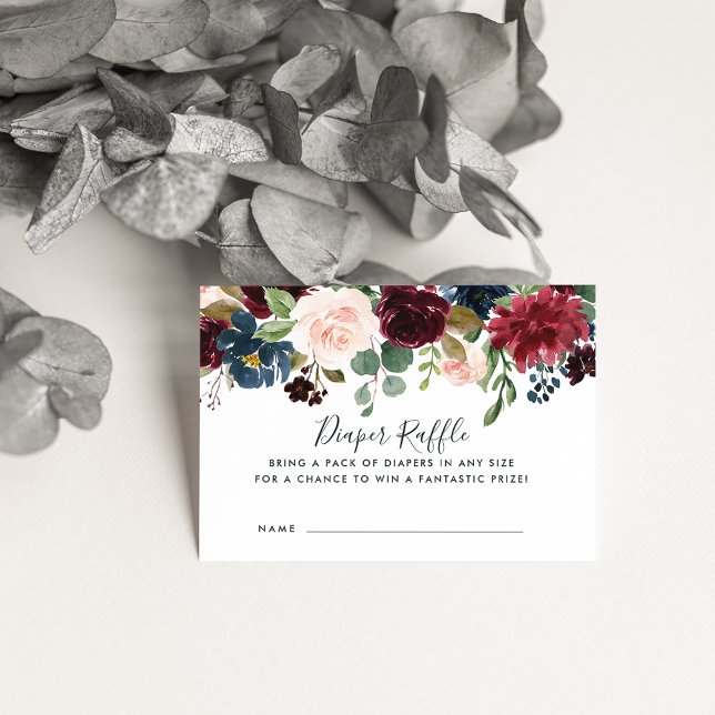 Radiant Bloom Baby Shower Diaper Raffle Cards (Creator Uploaded)