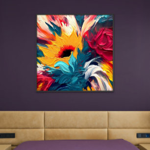 Radiant Bloom – Bold Abstract Floral Expression Canvas Print