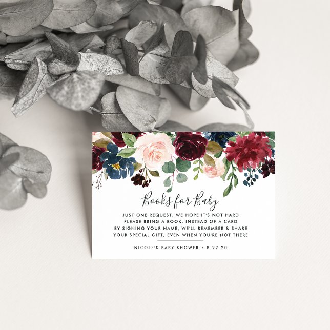 Radiant Bloom Book Request Baby Shower Card (Creator Uploaded)