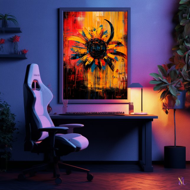 Radiant Bloom Contemporary Expressionist Sunflower Poster (Creator Uploaded)