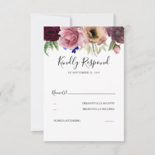 Radiant Bloom Elegant Floral Wedding RSVP