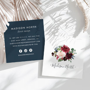Radiant Bloom Floral Square Business Card