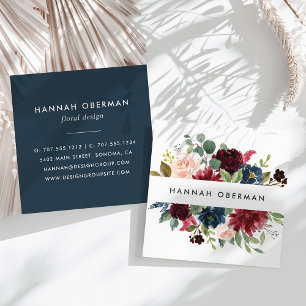 Radiant Bloom   Floral Square Business Card