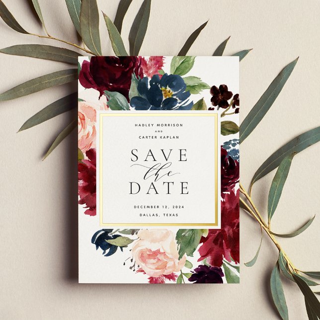 Radiant Bloom Foil Save the Date Card (Creator Uploaded)
