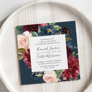 Radiant Bloom Frame Wedding Invitation Square