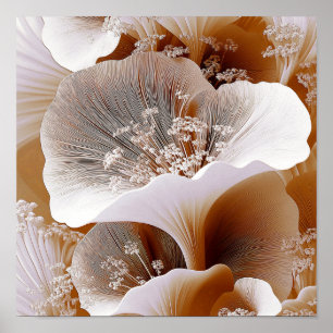 Radiant Bloom Layers – Soft Botanical Abstract #3 Poster